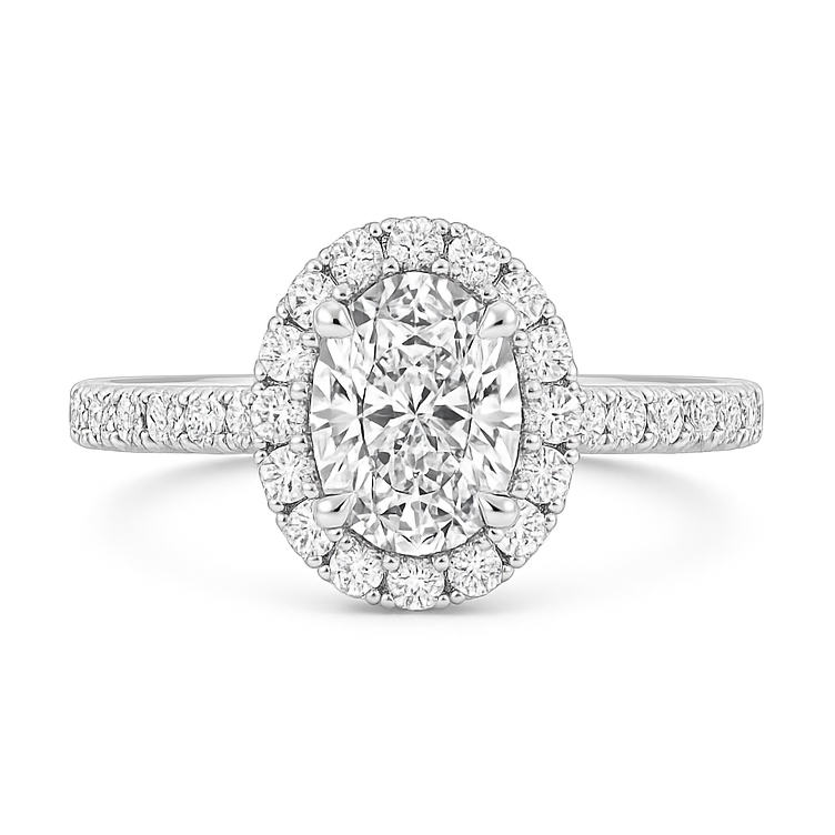 0.36ct Oval Halo Ring Chloe's Jewellers