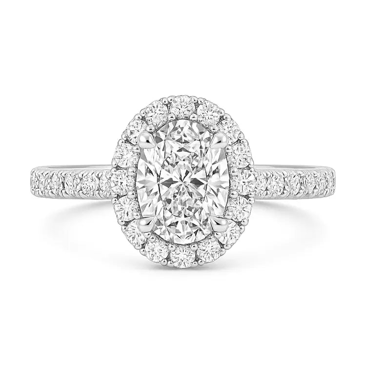 0.36ct Oval Halo Ring Chloe's Jewellers