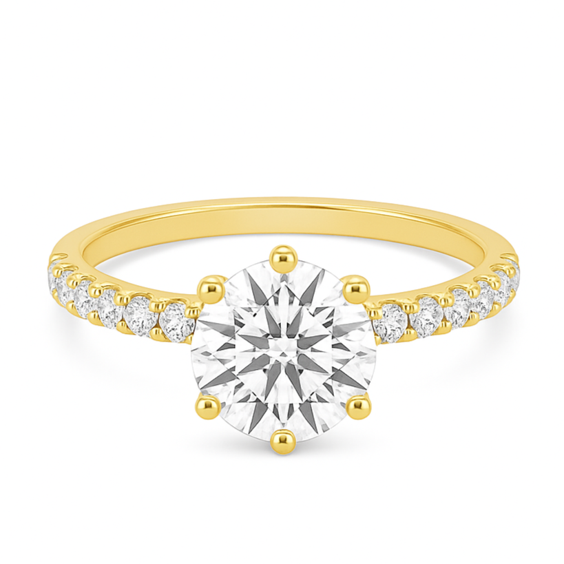 0.50ct Six Claw Pave Diamond Shoulders