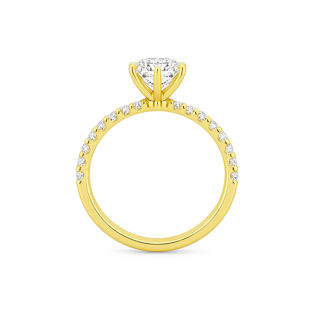 0.50ct Six Claw Pave Diamond Shoulders
