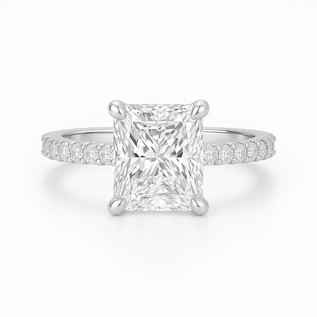 0.51ct Radiant Hidden Halo Ring Chloe's Jewellers