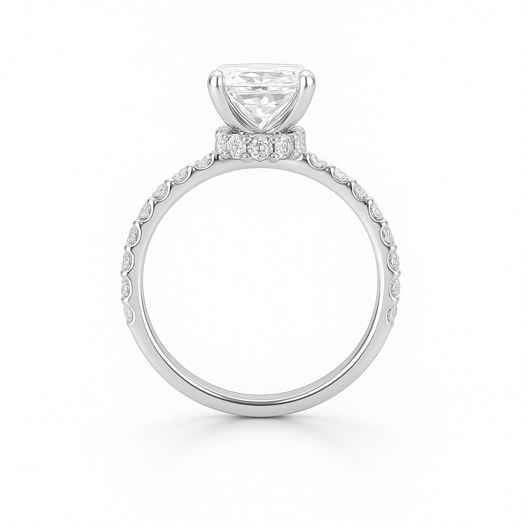 0.51ct Radiant Hidden Halo Ring