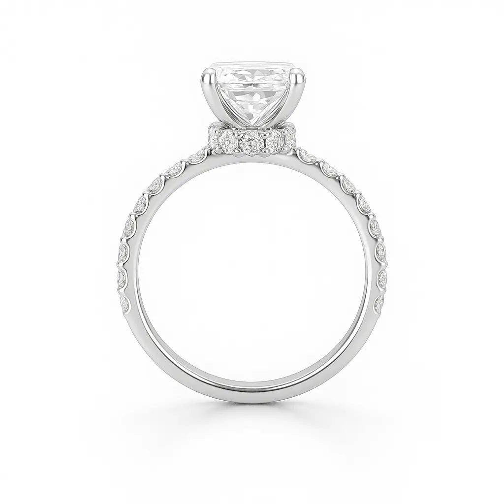 0.51ct Radiant Hidden Halo Ring Chloe's Jewellers