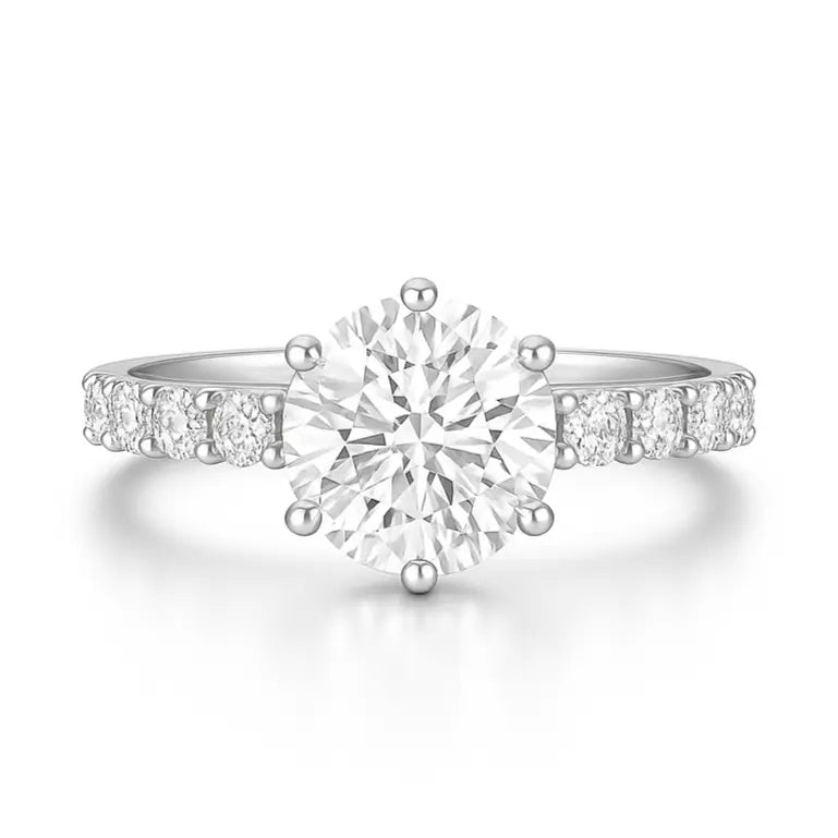 1.00ct Six Claw Diamond Shoulders Chloe's Jewellers