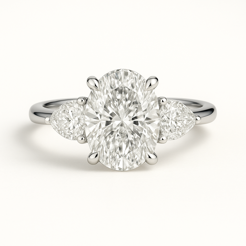 1.01ct Oval side stone ring