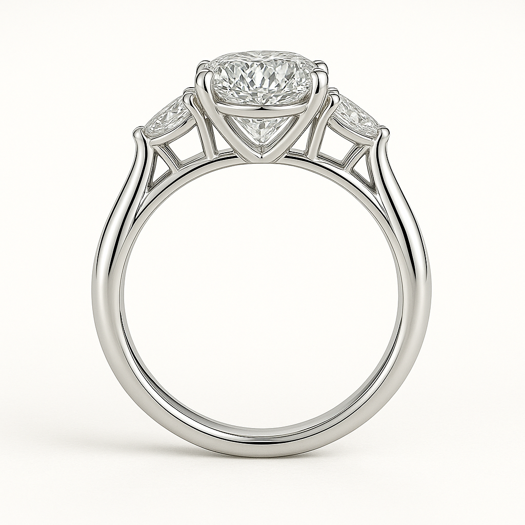 1.01ct Oval side stone ring