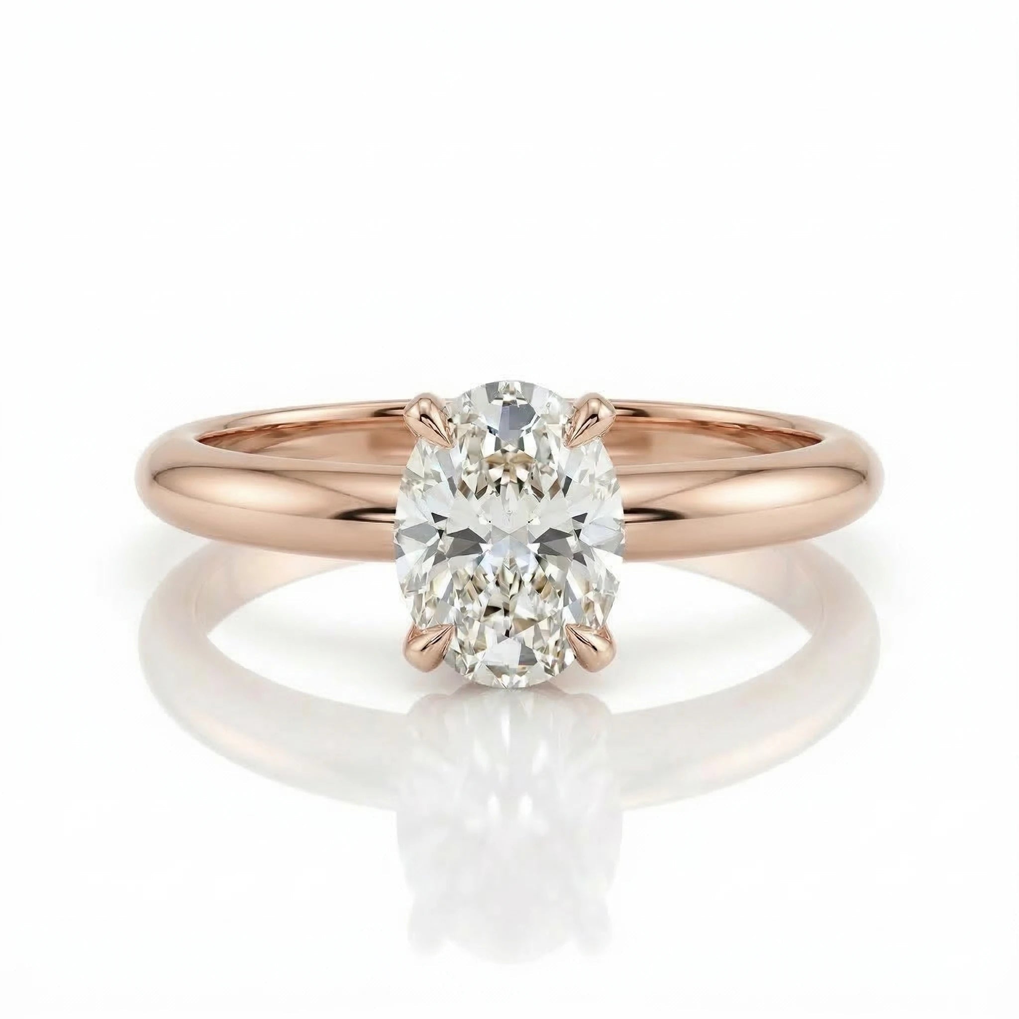 0.44ct Natural Oval Cut Solitaire Setting Engagement Ring Chloe's Jewellers