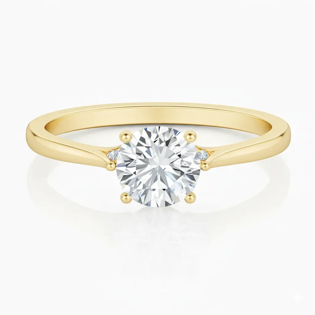 Engagement ring | Wedding ring | 18k yellow gold ring | Single stone ring | Natural diamond ring Chloe's Jewellers