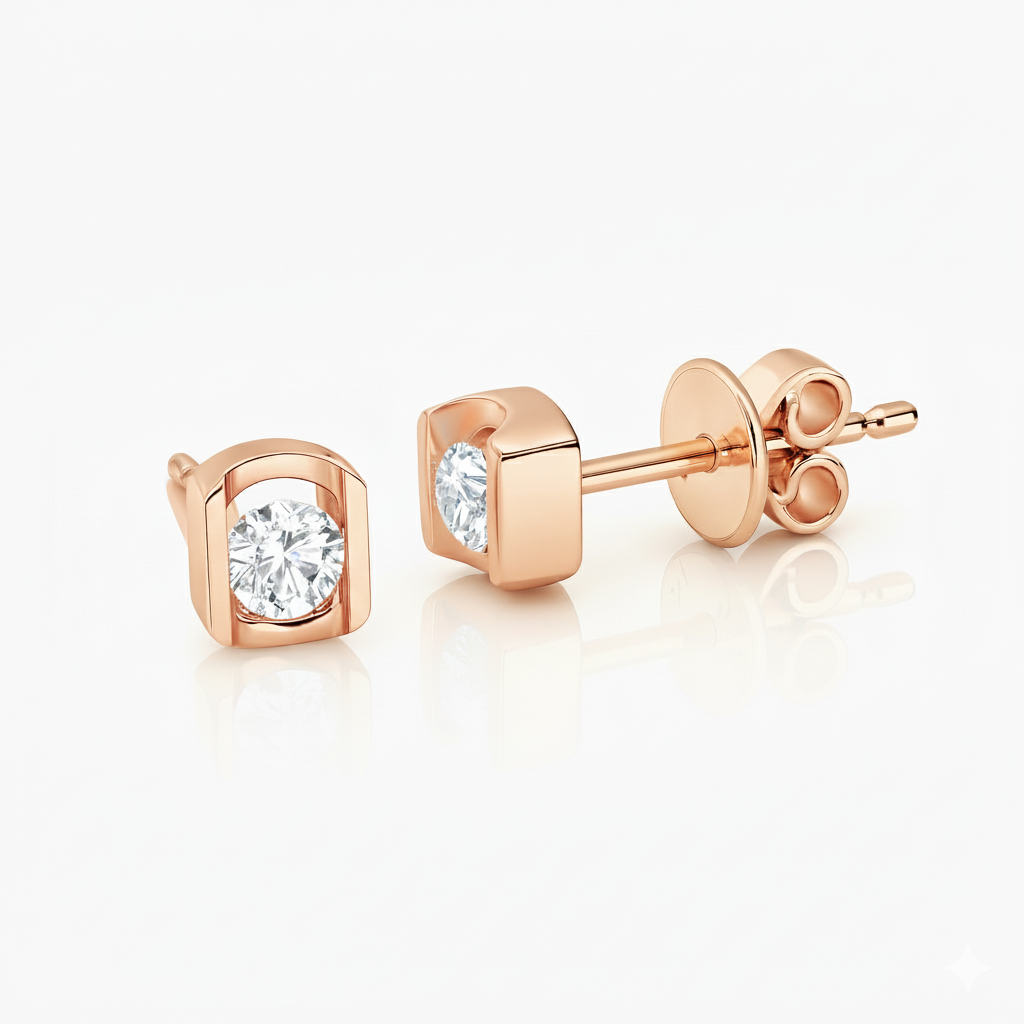 0.20ct Round Cut Natural Diamond Stud Earrings, 18ct White Gold Chloe's Jewellers