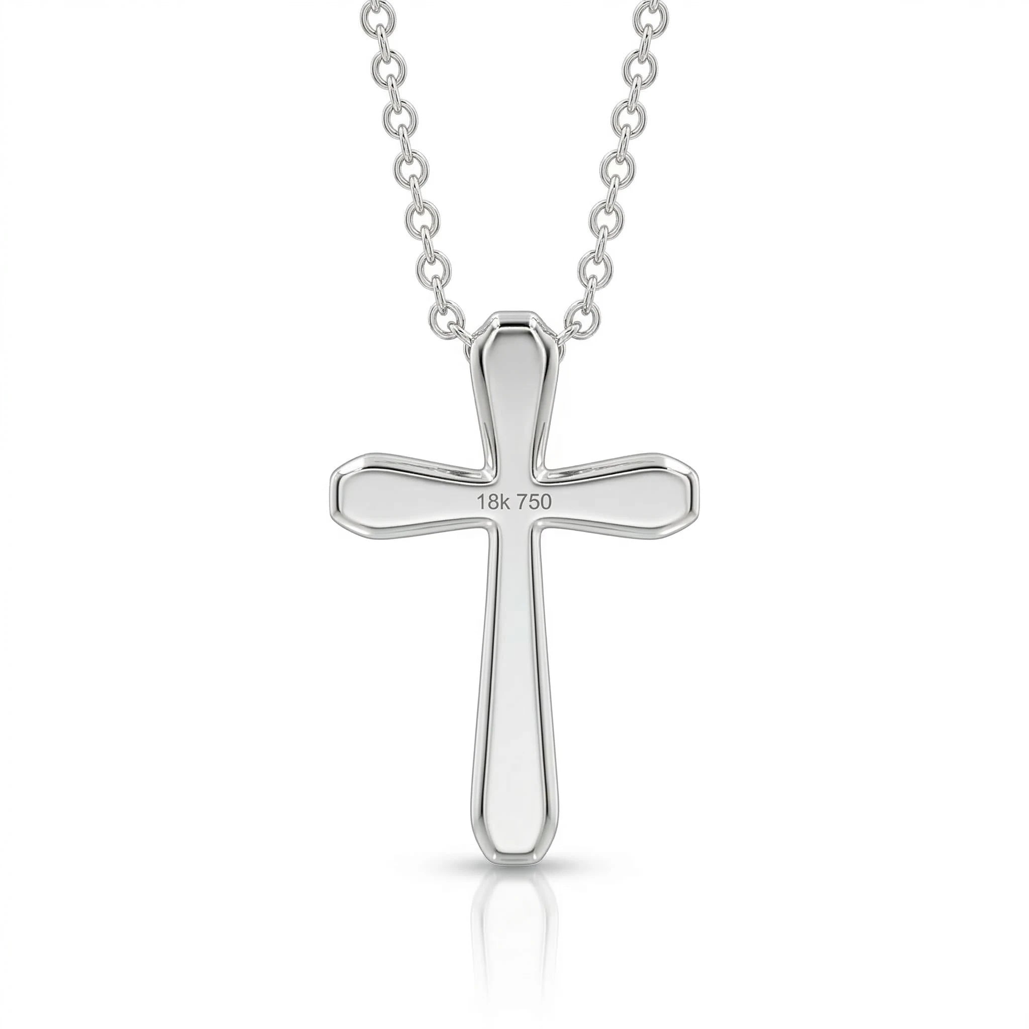 0.25ct Natural Diamond Cross Pendant Necklace in 18K White Gold Chloe's Jewellers