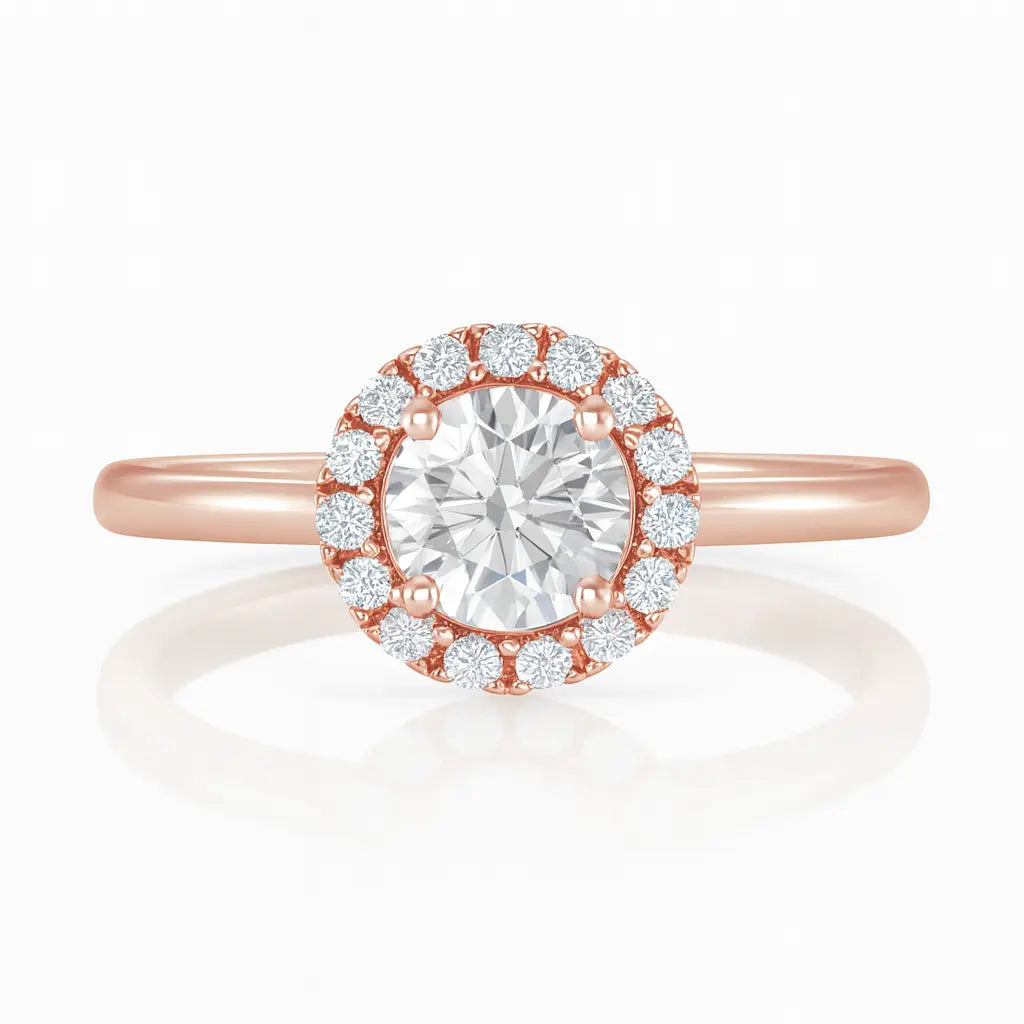 Poppy Round Halo Diamond Engagement Ring – 18K Gold or Platinum Chloe's Jewellers