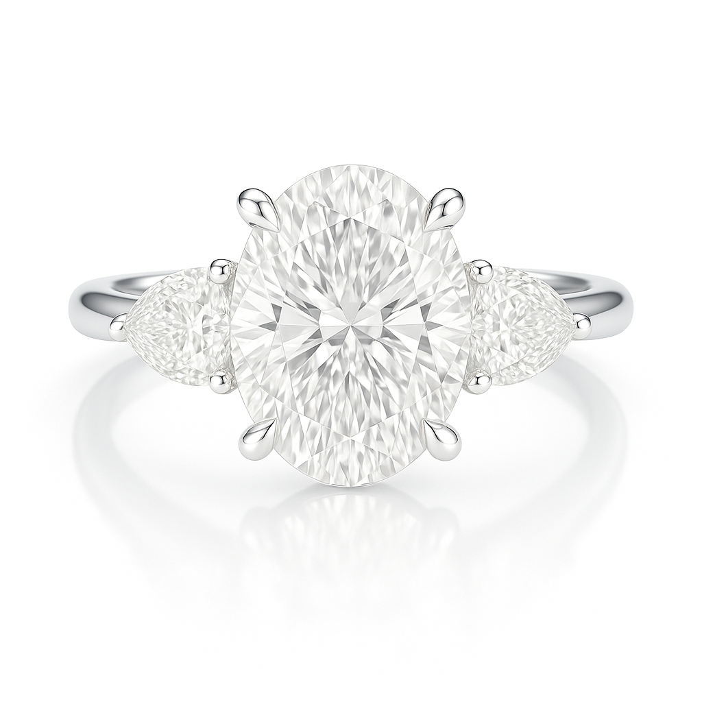 1.01ct Oval side stone ring