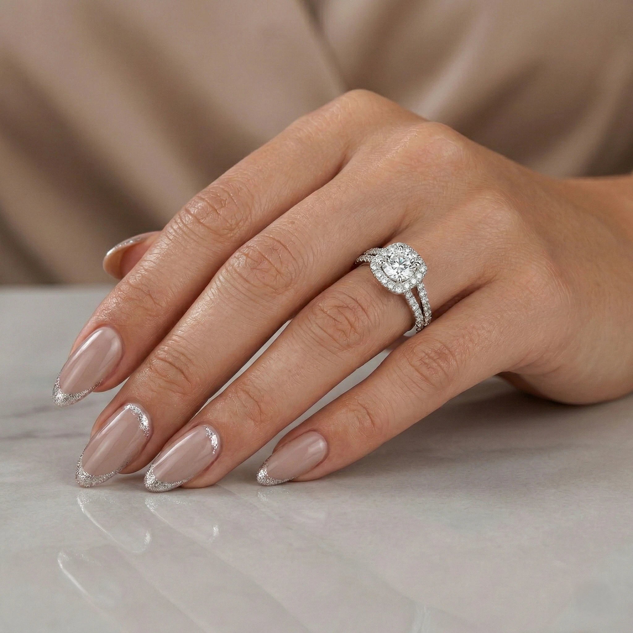 0.40ct GIA Round Cut Natural Diamond Halo Setting Engagement Ring Chloe's Jewellers