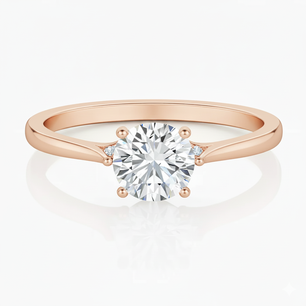 Engagement ring | Wedding ring | 18k yellow gold ring | Single stone ring | Natural diamond ring