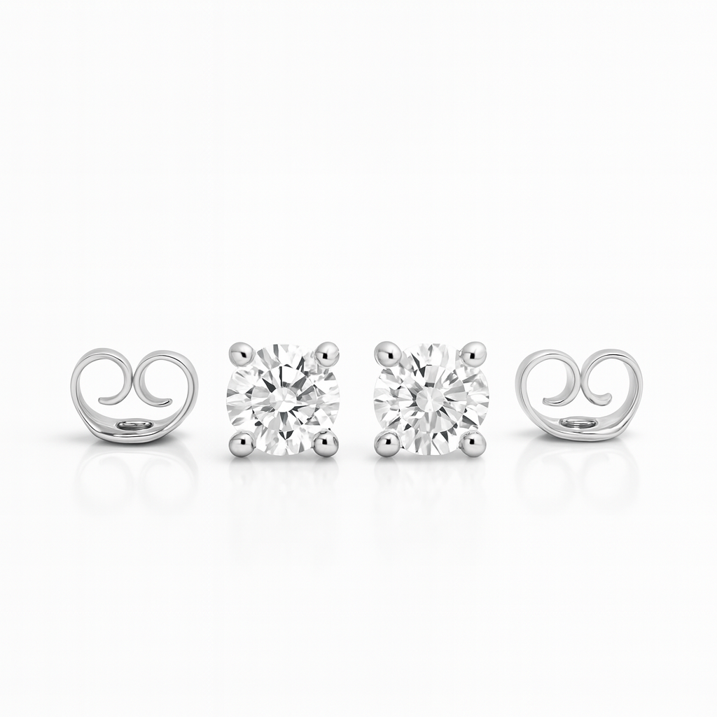 18K White Gold Detachable Round Stud & Pear Shape Blue Sapphire Drop Earrings 2.00ct Chloe's Jewellers