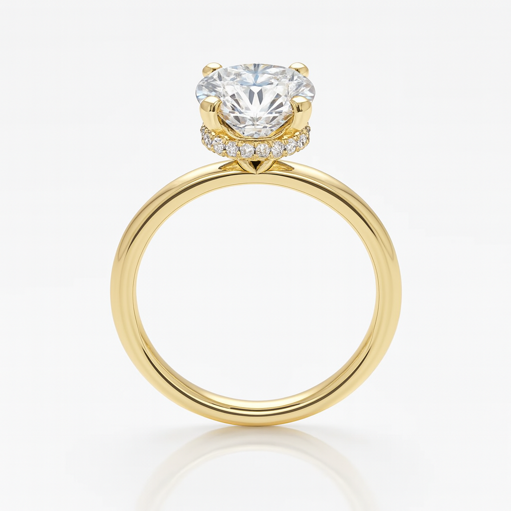 Engagement ring | Wedding ring | 18k Yellow gold wedding ring | Solid gold ring | Diamond ring