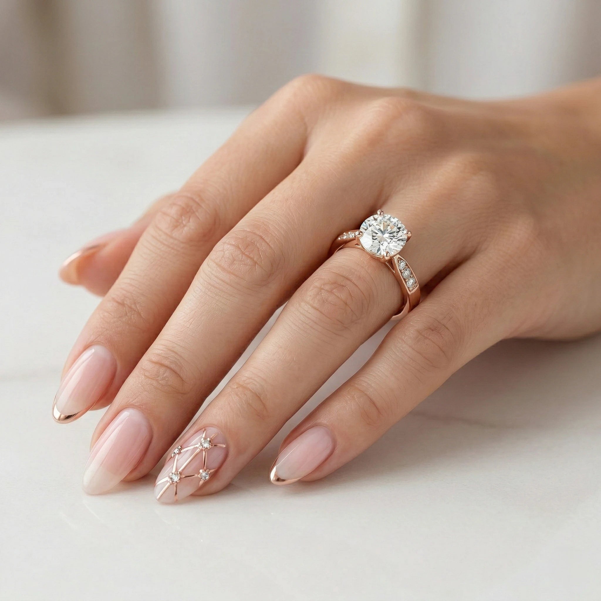 0.80ct GIA Round Cut Natural Diamond Engagement Ring with Stones on Shoulder