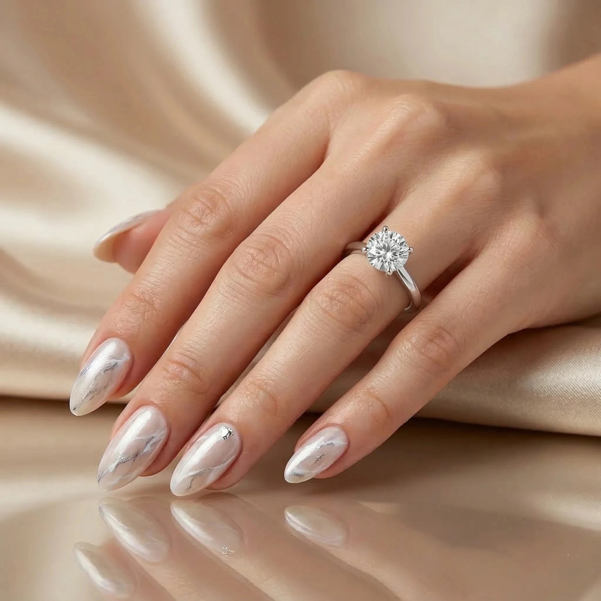 0.76ct GIA Round cut Natural Diamond Solitaire Setting Engagement Ring