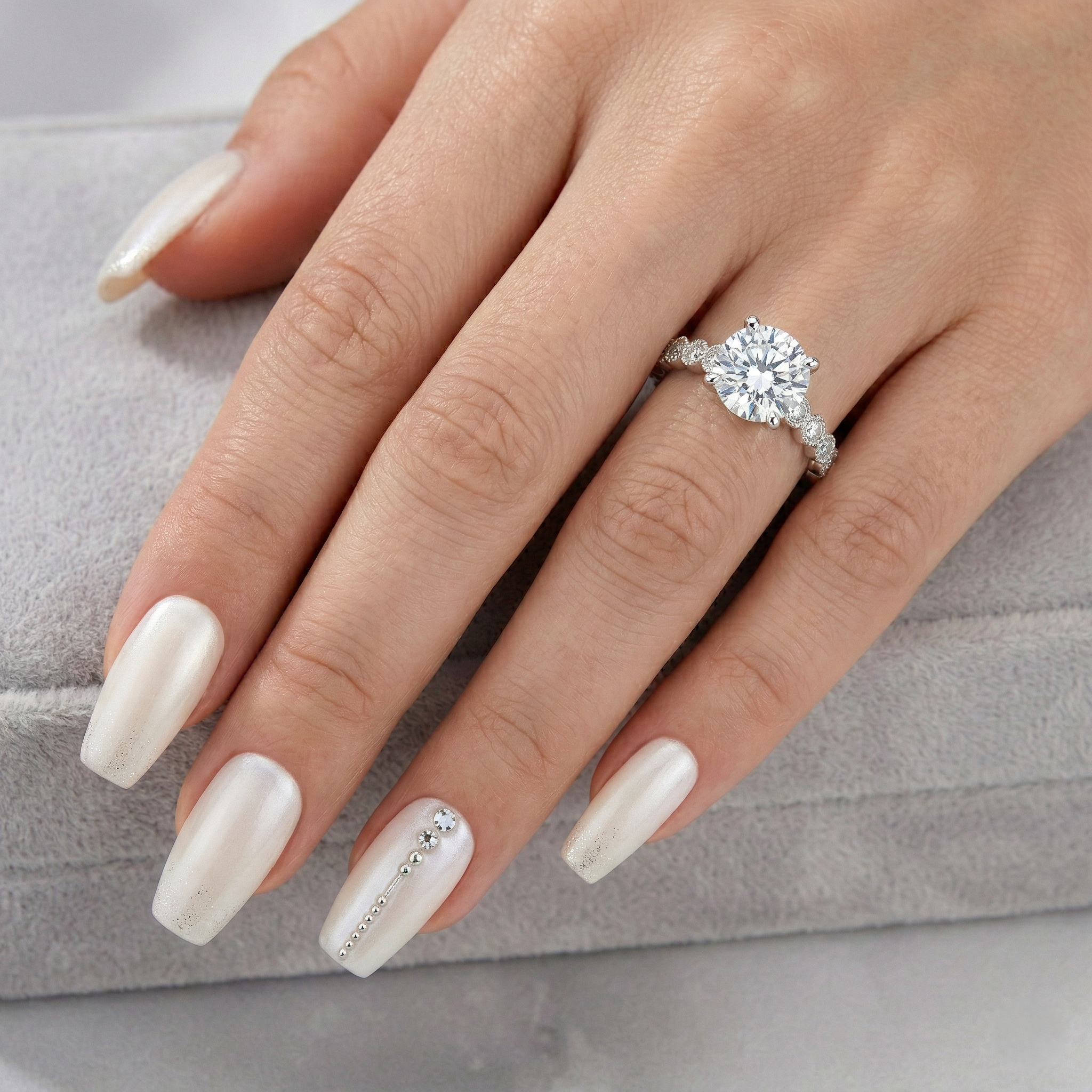 0.49ct GIA Round Cut Natural Diamond Engagement Ring, 18K Gold