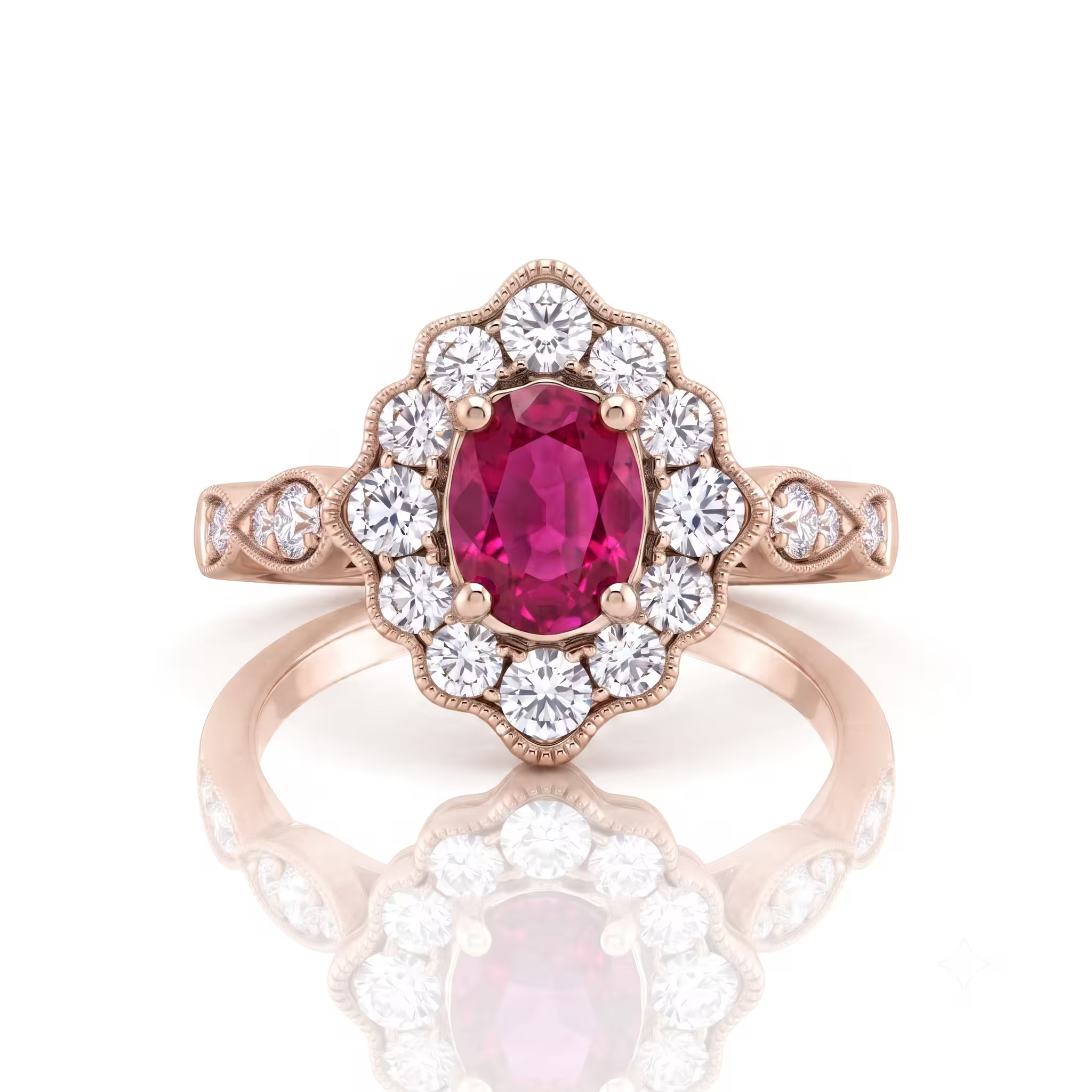 1.01ct Burma Ruby Engagement Ring | F VS1 Diamonds | 18K Gold