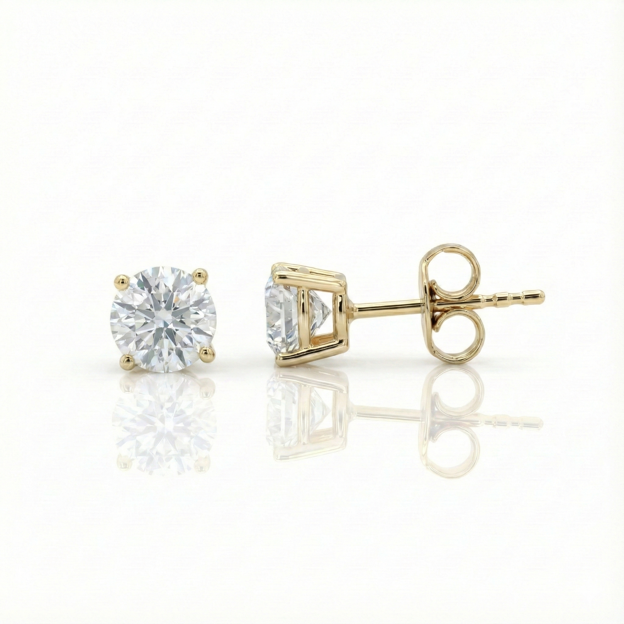1.60cts Round Cut Lab Diamond Stud Earrings, 18ct White Gold Chloe's Jewellers