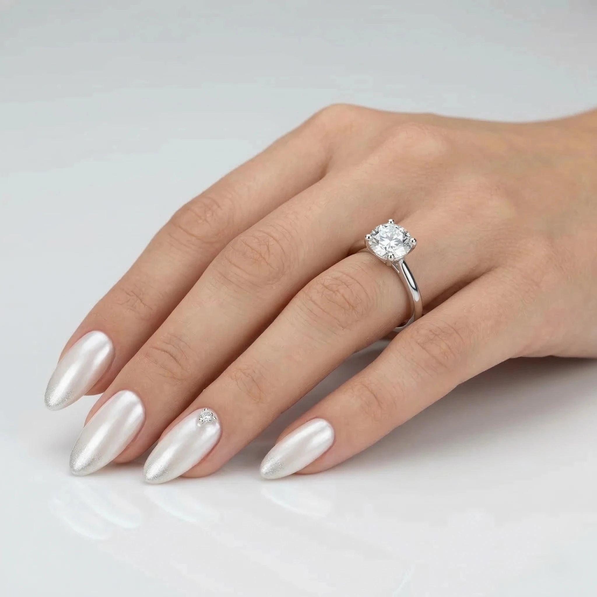 0.82ct GIA Round cut Natural Diamond Solitaire Setting Engagement Ring