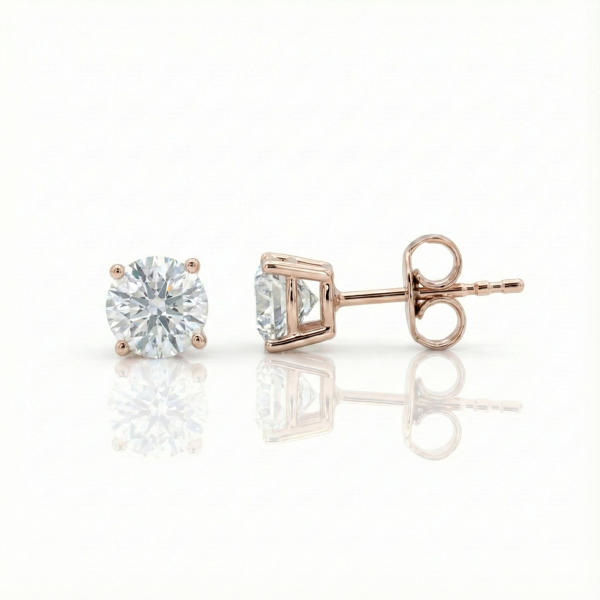 1.60cts Round Cut Lab Diamond Stud Earrings, 18ct White Gold Chloe's Jewellers