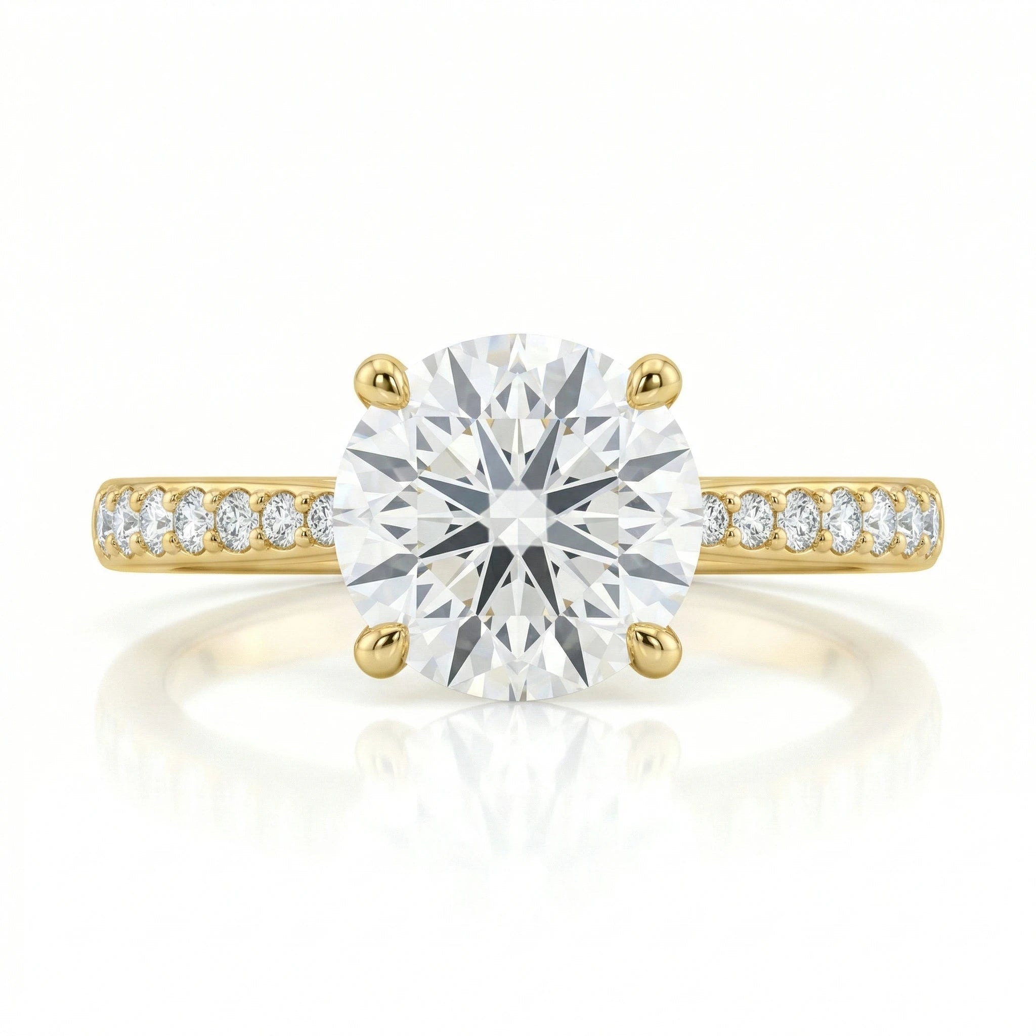 1.20ct Round Cut Natural Diamond Engagement Ring with Stones on Shoulder Chloe's Jewellers