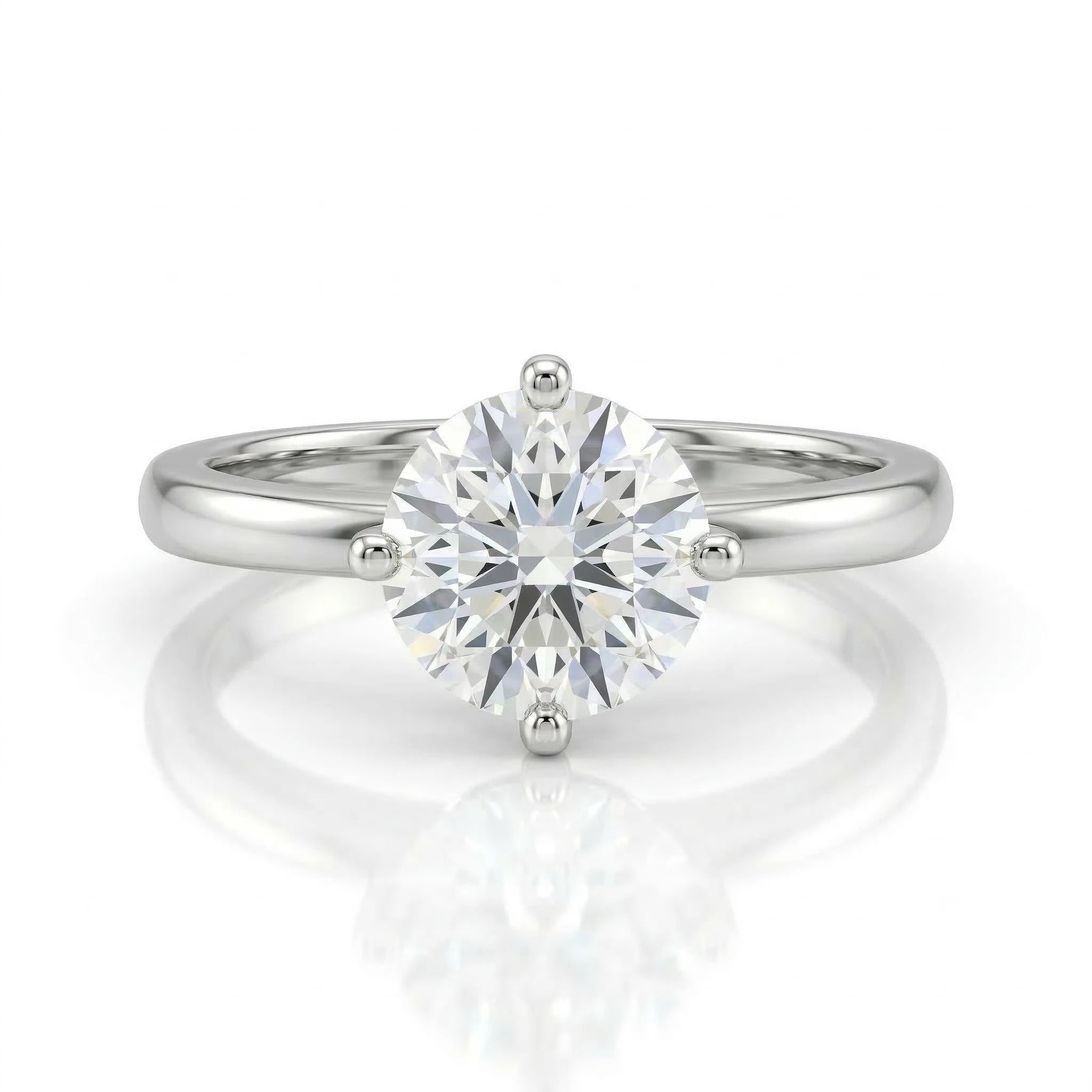 0.72ct GIA Round cut Natural Diamond Solitaire Setting Engagement Ring