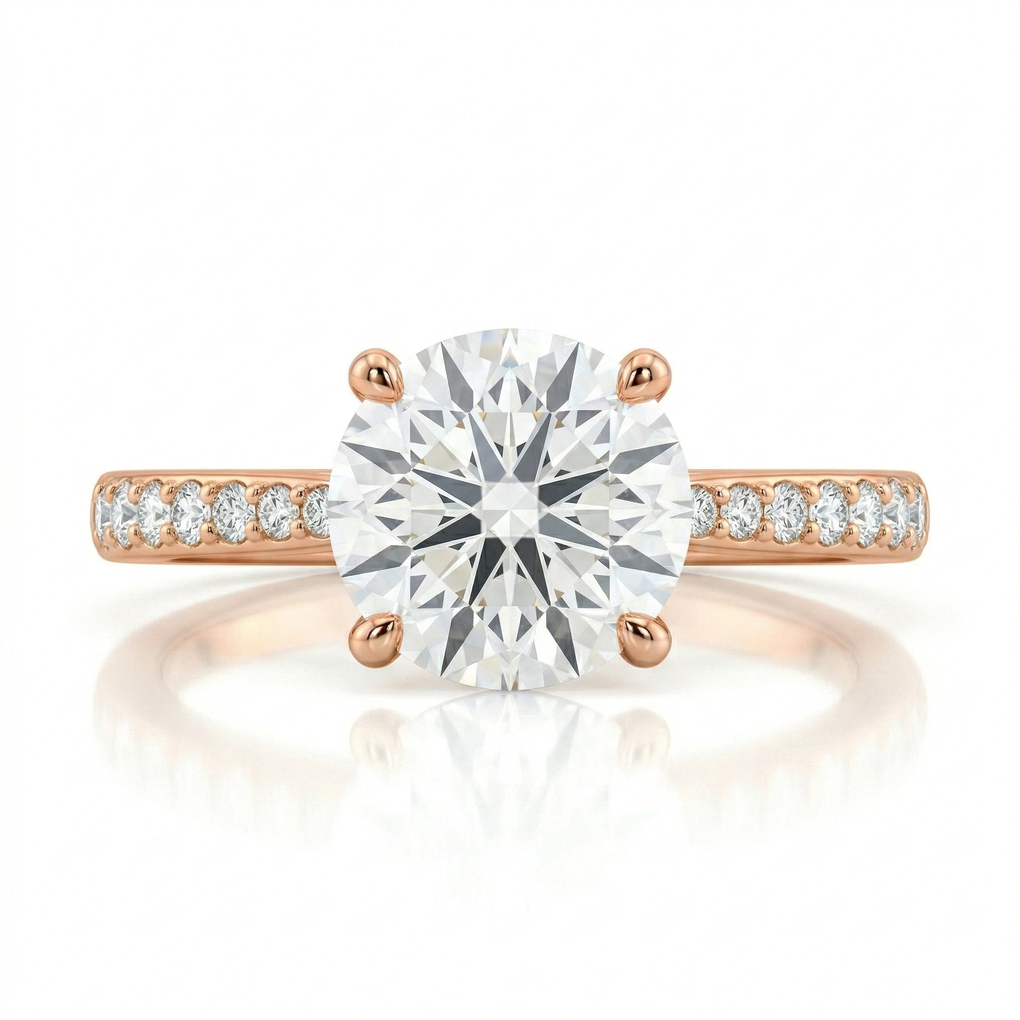 1.20ct Round Cut Natural Diamond Engagement Ring with Stones on Shoulder Chloe's Jewellers