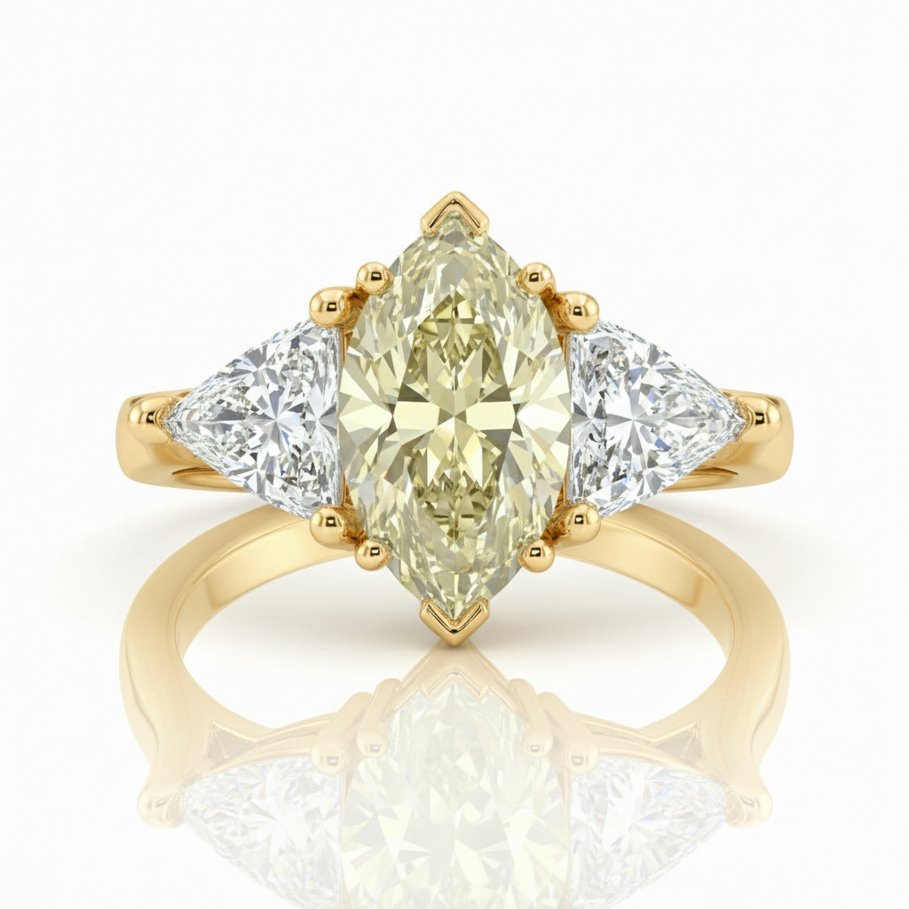 GIA Natural Fancy Yellow Marquise Diamond Engagement Ring | 1.45ct Chloe's Jewellers