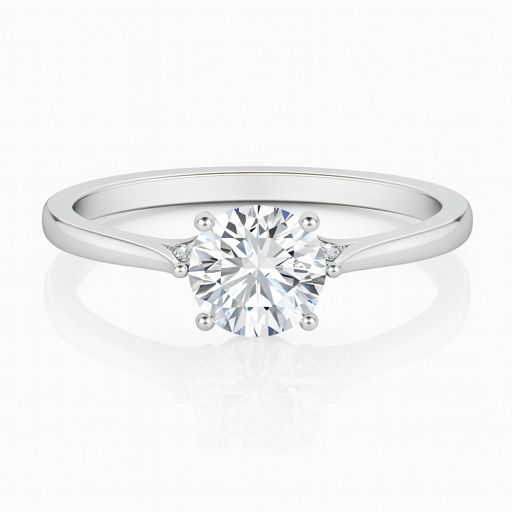 Engagement ring | Wedding ring | 18k yellow gold ring | Single stone ring | Natural diamond ring