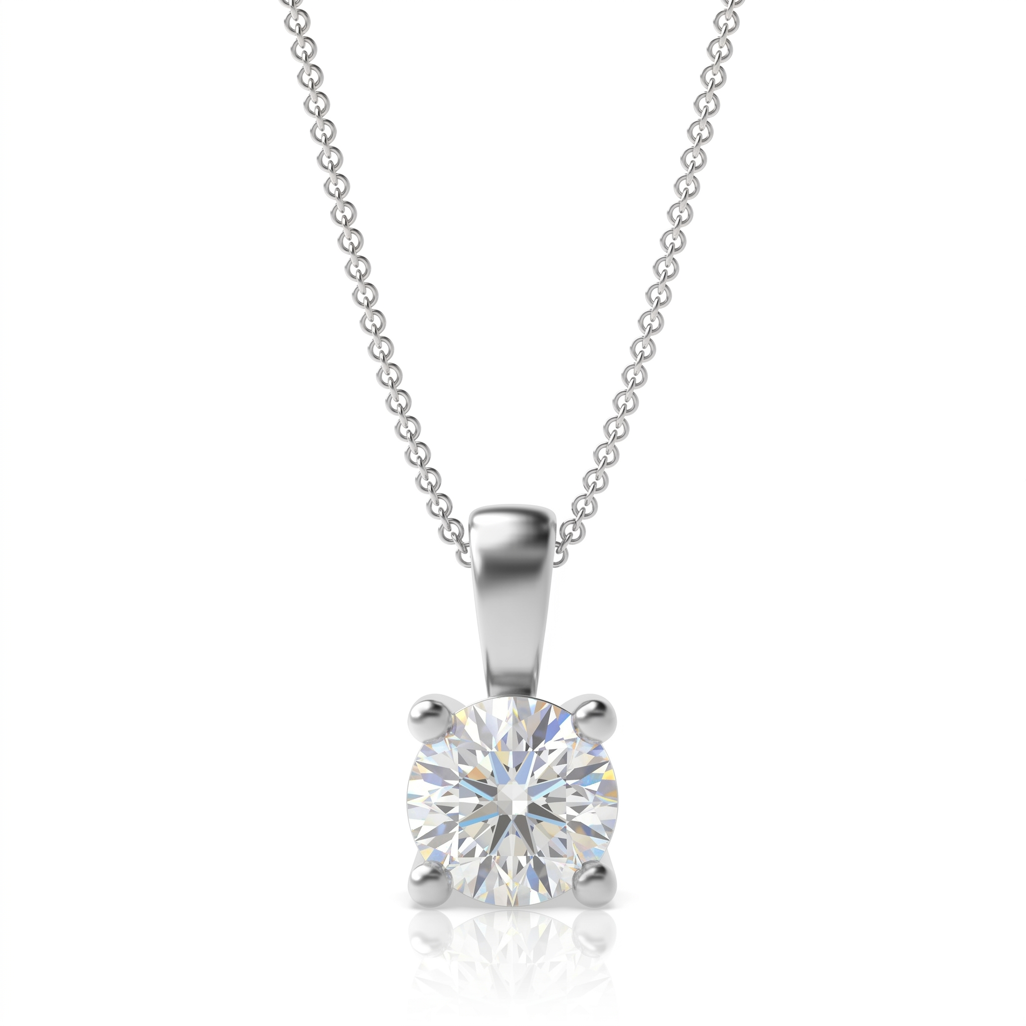 0.40ct Round Brilliant Cut Natural Diamond Solitaire Pendant Necklace Chloe's Jewellers