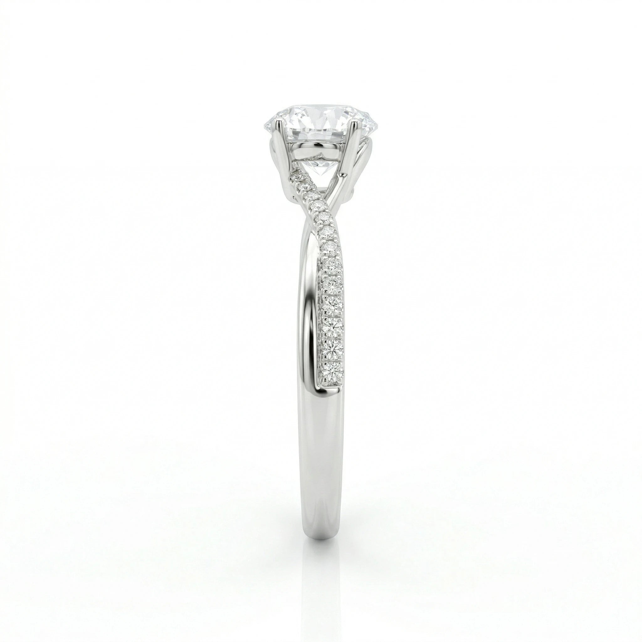 1.05ct Round Cut Lab Grown Diamond Engagement Ring with Split Shank Chloe's Jewellers