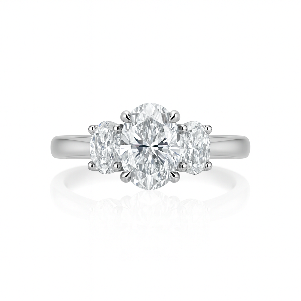 0.70ct Oval Trilogy Ring