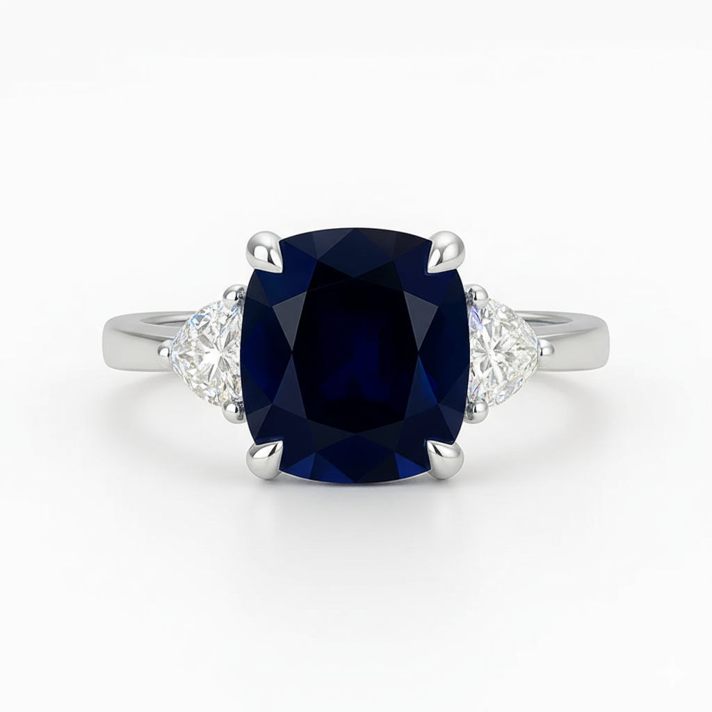 3.37ct Sapphire and Diamond Trilogy Ring