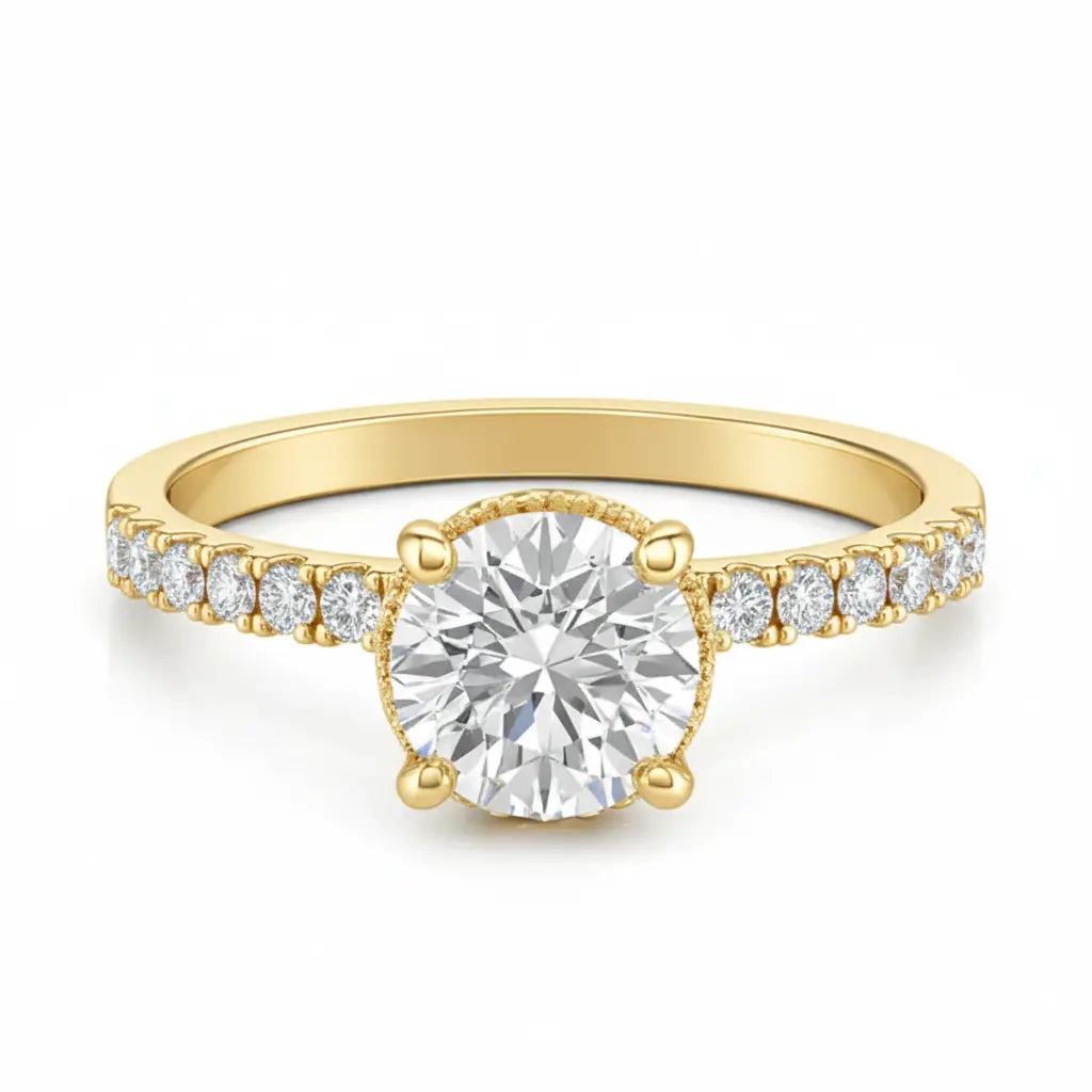 Engagement ring | Proposal ring | 18k White gold wedding ring | Diamonds on band Chloe's Jewellers