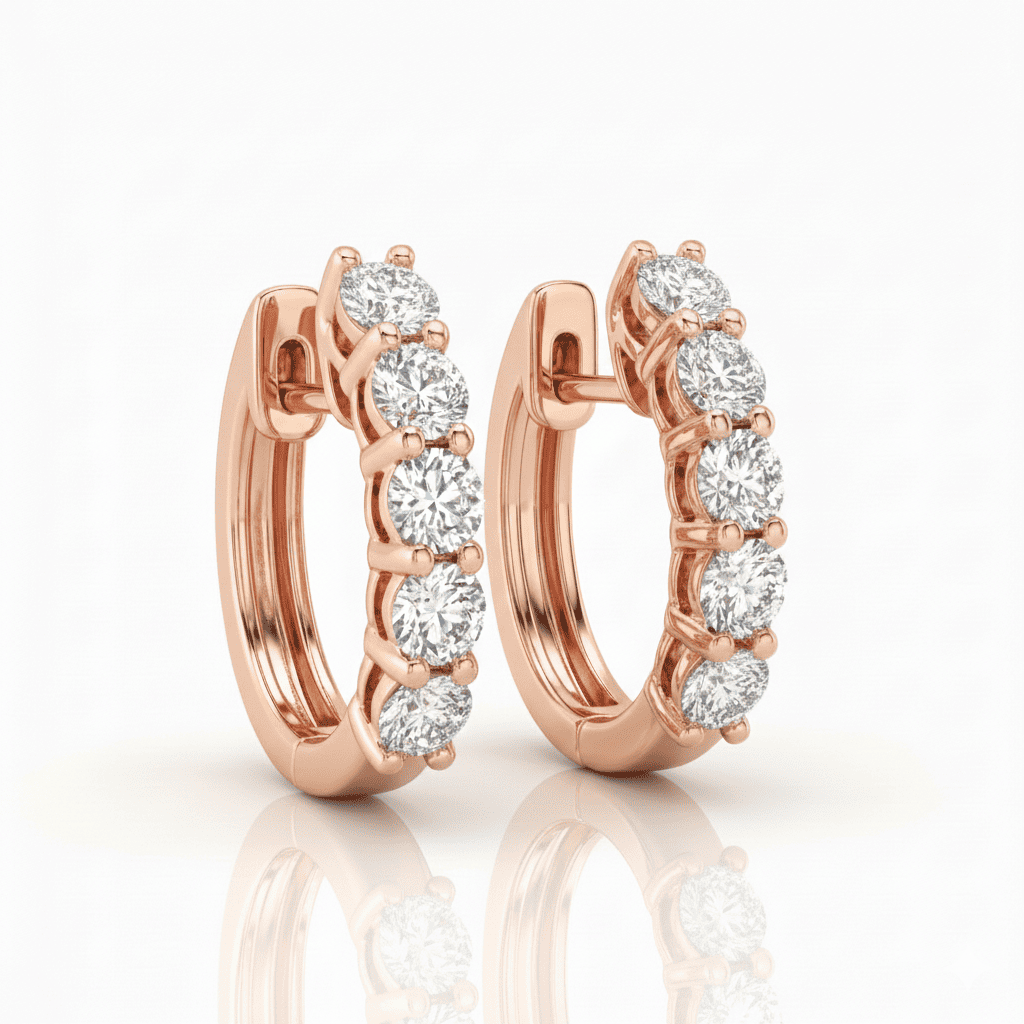 18K White Gold Brilliant Cut Diamond Round Hoop Earrings 1.50CT Chloe's Jewellers