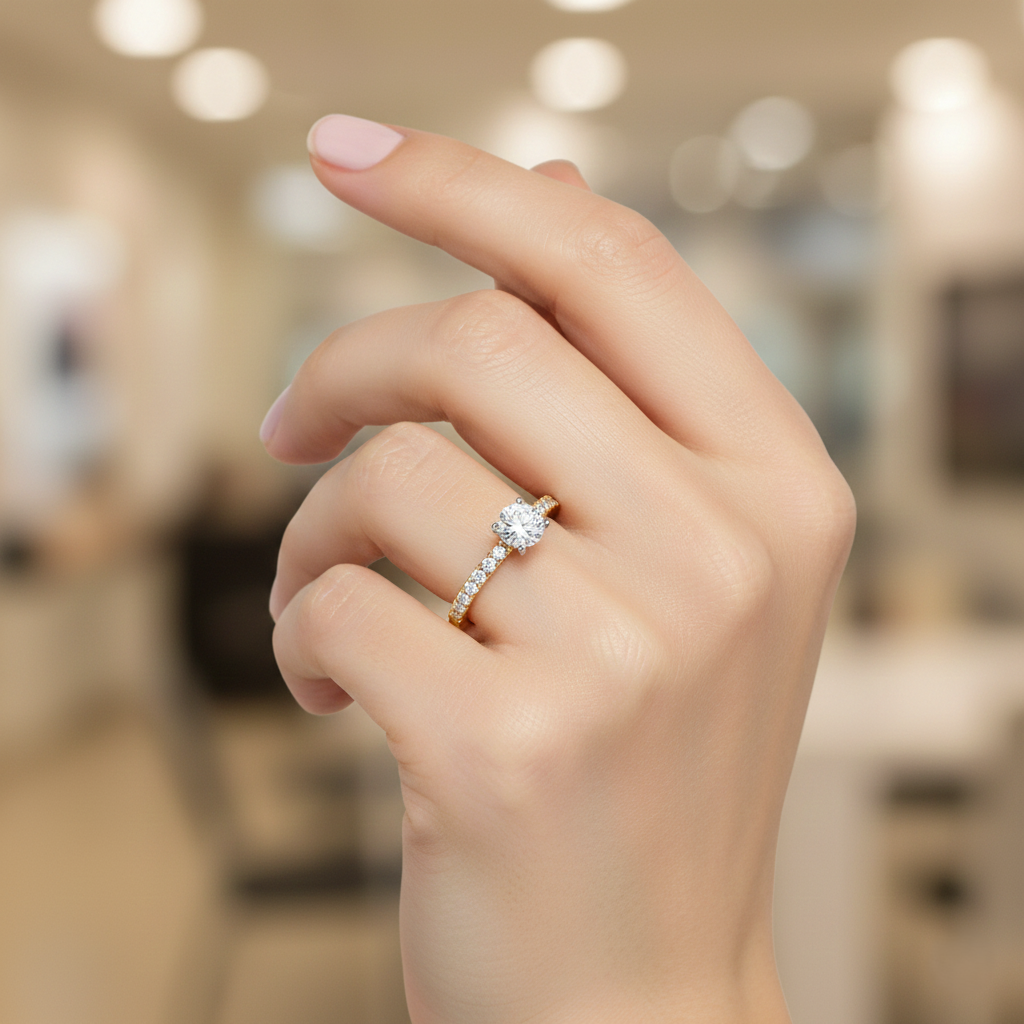 Engagement ring | Art deco engagement ring | 18k yellow gold wedding ring