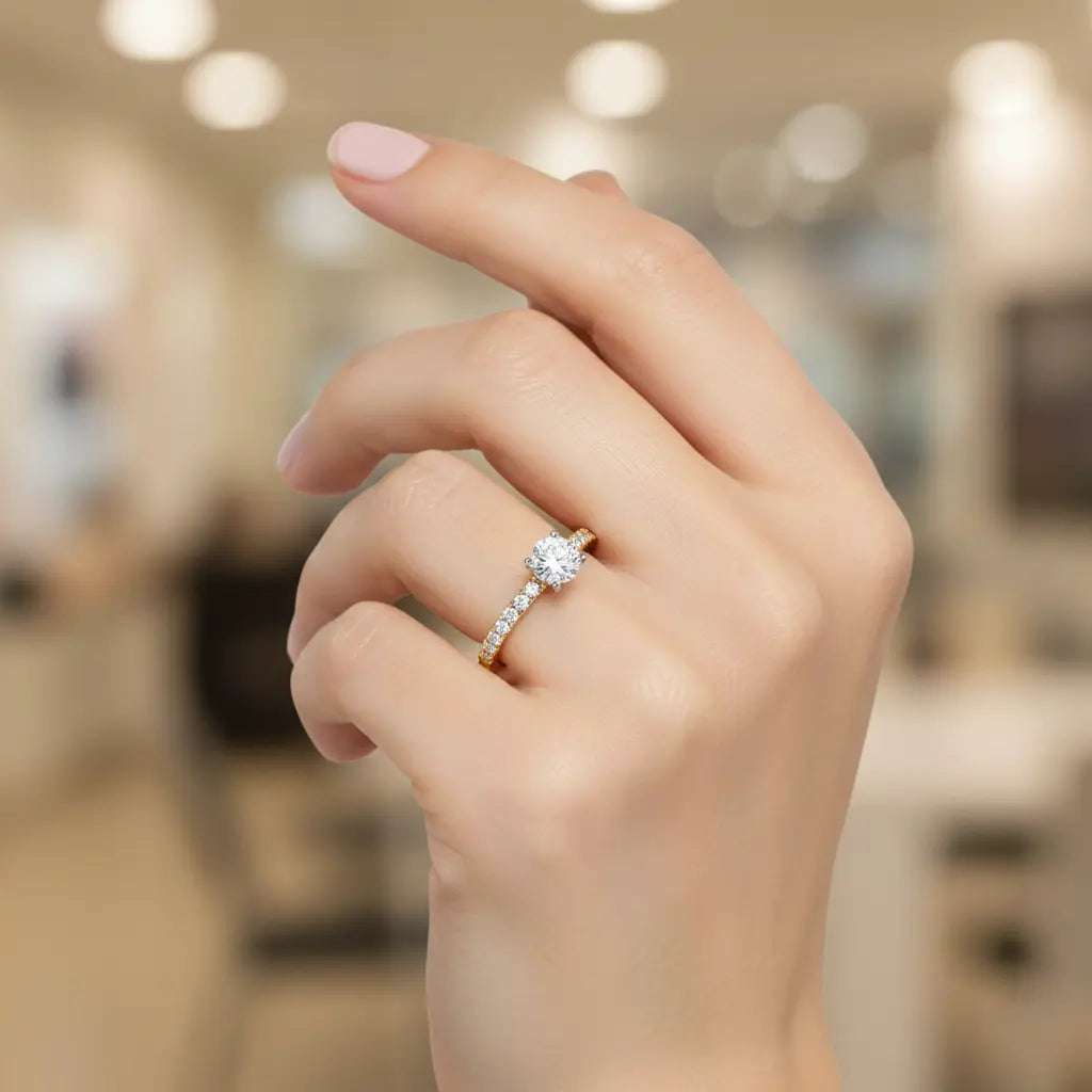 Engagement ring | Art deco engagement ring | 18k yellow gold wedding ring Chloe's Jewellers