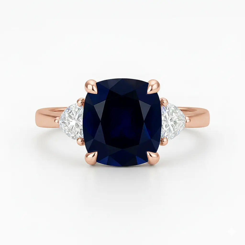 3.37ct Sapphire and Diamond Trilogy Ring Chloe's Jewellers
