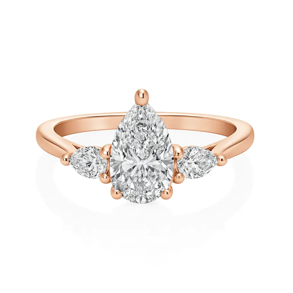 Bluebell Pear Cut Three Stone Diamond Ring Chloe's Jewellers