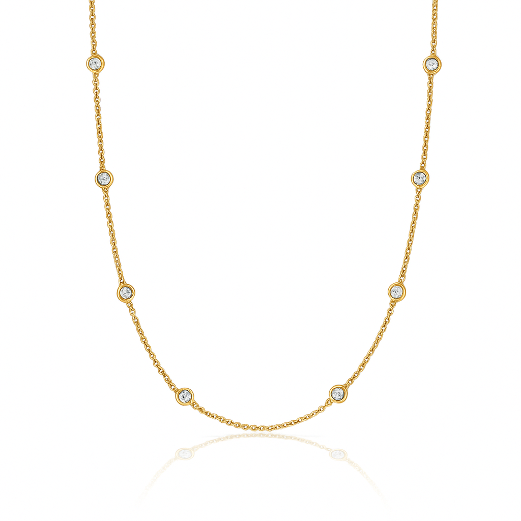 18K Rose Gold Round Diamond Chain Necklace 0.50CT