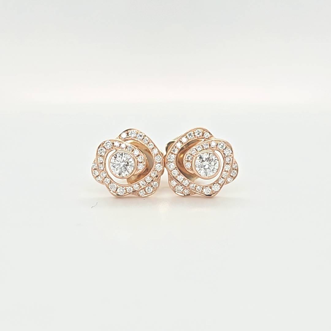 Pre-Owned | Boodles Maymay Rose Diamond Earrings, 18K Rose Gold Chloe's Jewellers