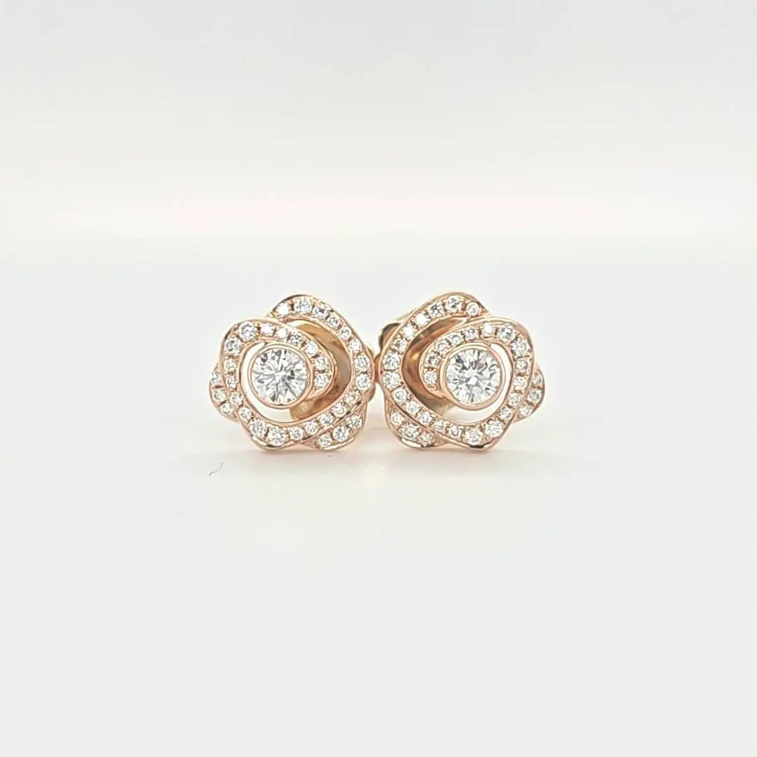 Pre-Owned | Boodles Maymay Rose Diamond Earrings, 18K Rose Gold Chloe's Jewellers