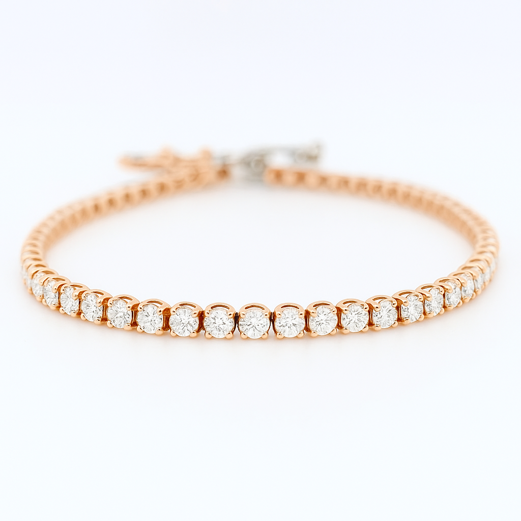 Tennis bracelet | Women's gold tennis bracelet | 7 inches (Resizable)