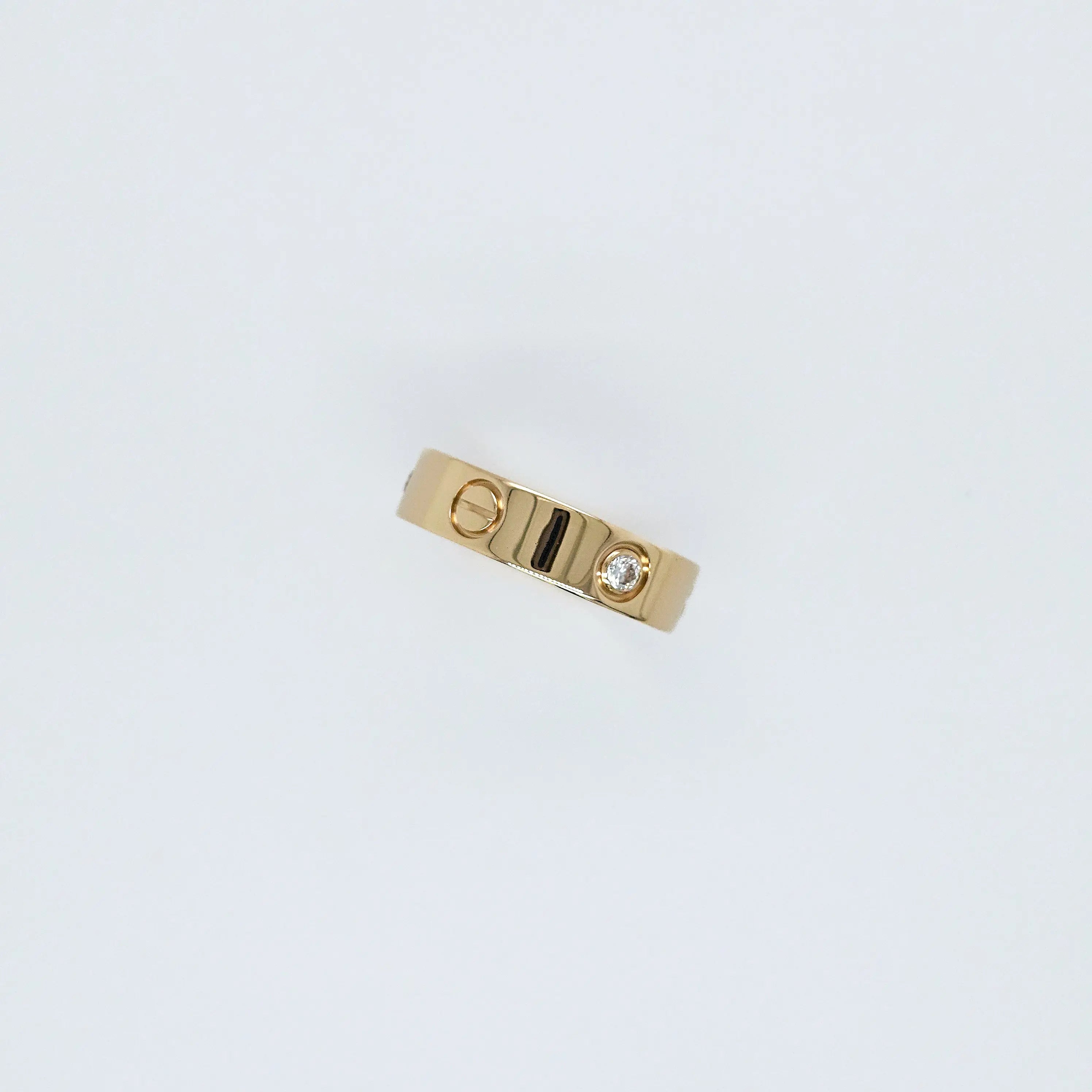 Cartier Love Ring, Classic Model, 3 Diamonds, 18ct Yellow Gold, Size 57 Chloe's Jewellers