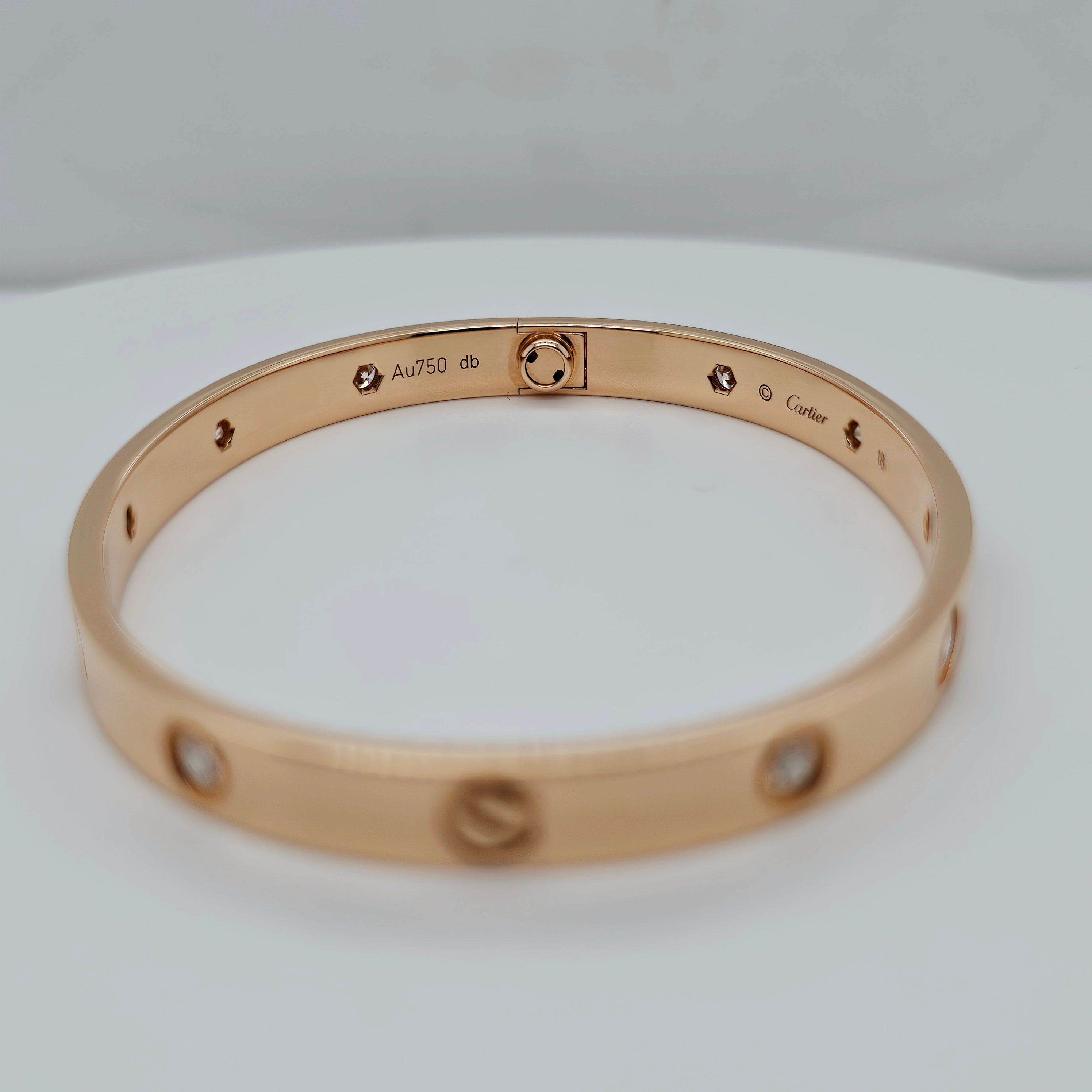 Pre-Owned | Cartier Ten Diamond Love Bracelet | Size - 18 Chloe's Jewellers
