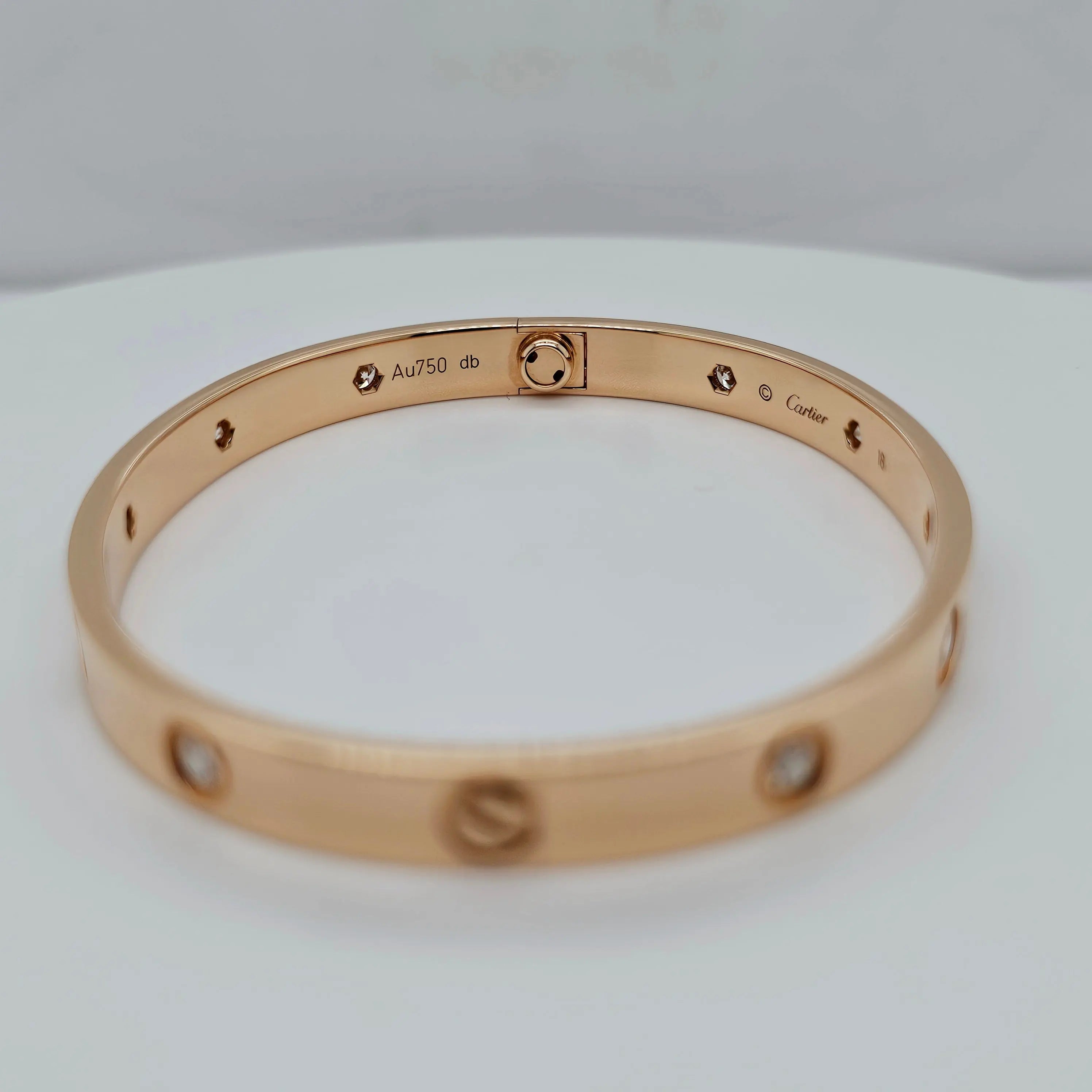 Pre-Owned | Cartier Ten Diamond Love Bracelet | Size - 18 Chloe's Jewellers