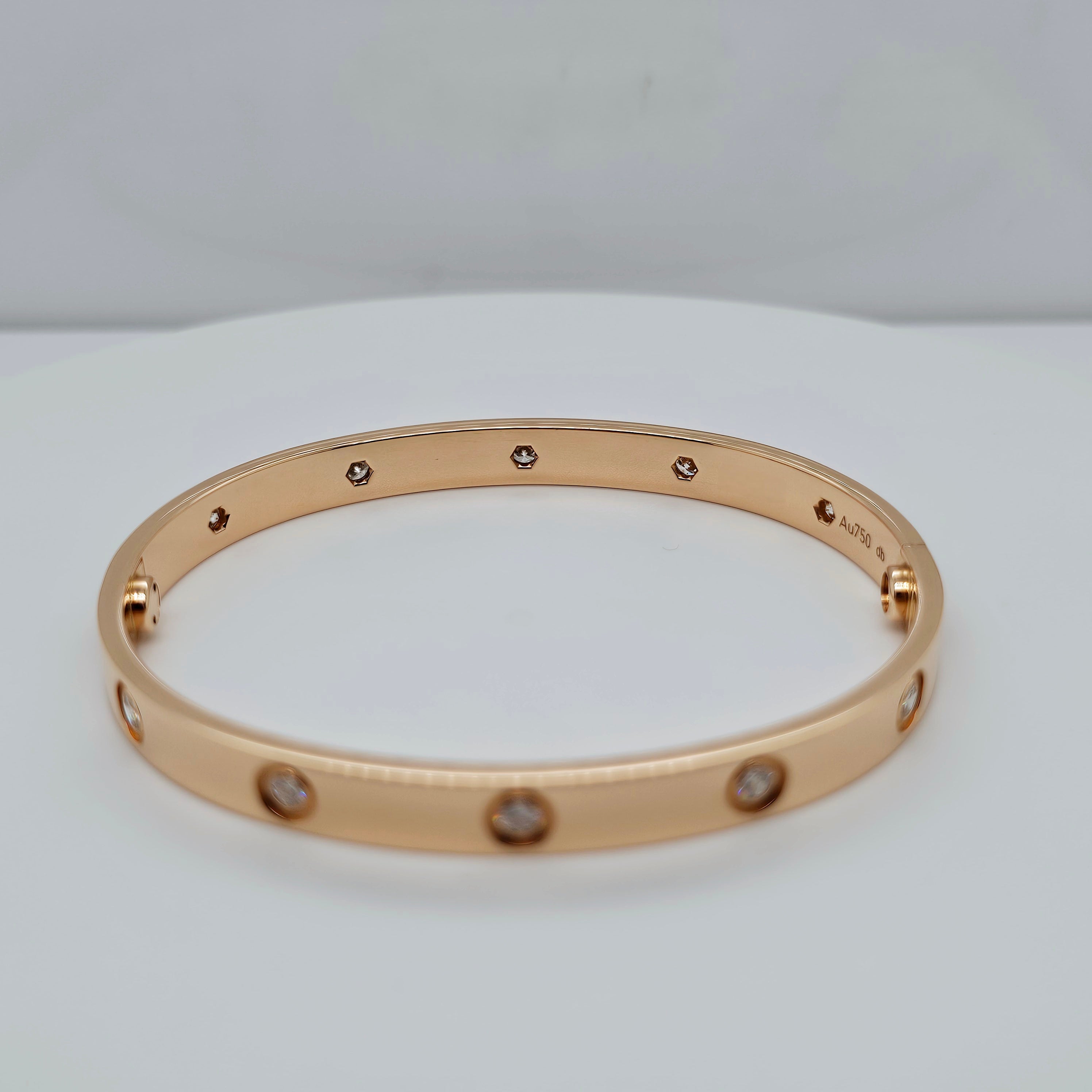 Pre-Owned | Cartier Ten Diamond Love Bracelet | Size - 18 Chloe's Jewellers